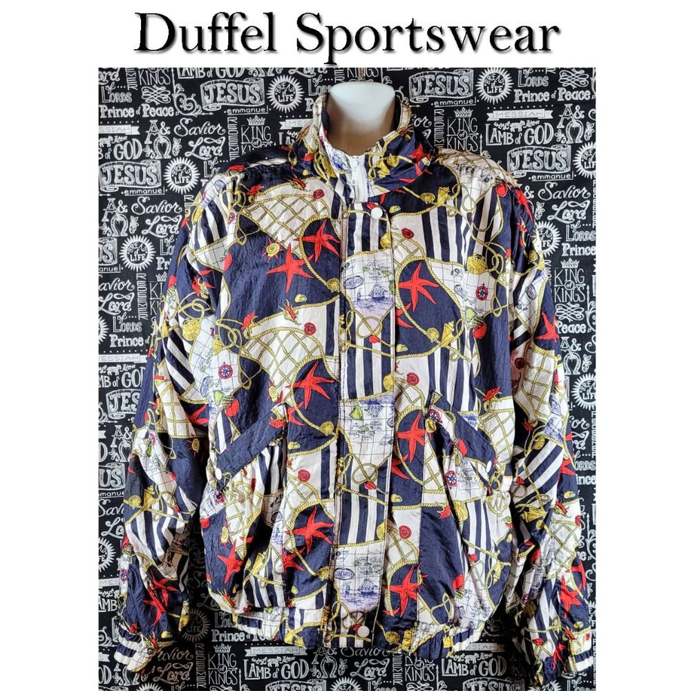 Duffel Sportswear Vintage Nautical Windbreaker Jacket Size Large🤩